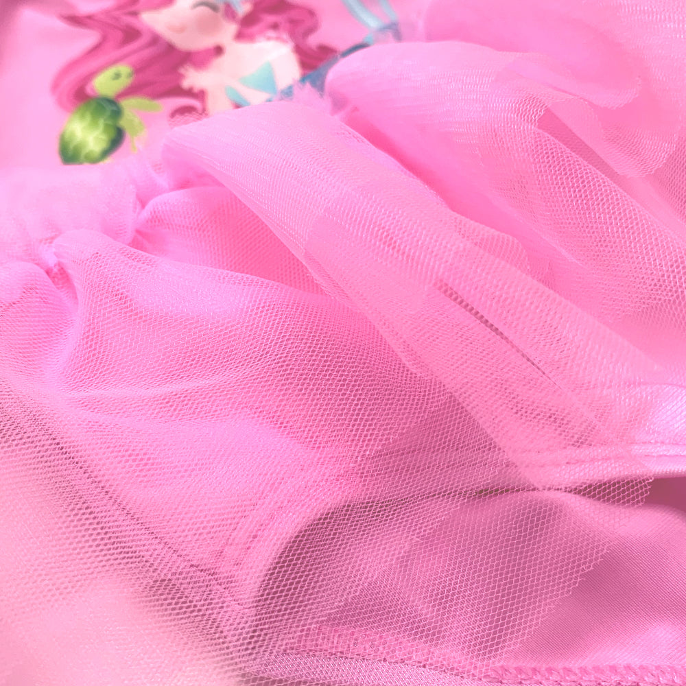 2023 Girls One Piece SwimWear Kids Beach Wear With Mesh Frills And Placement Print