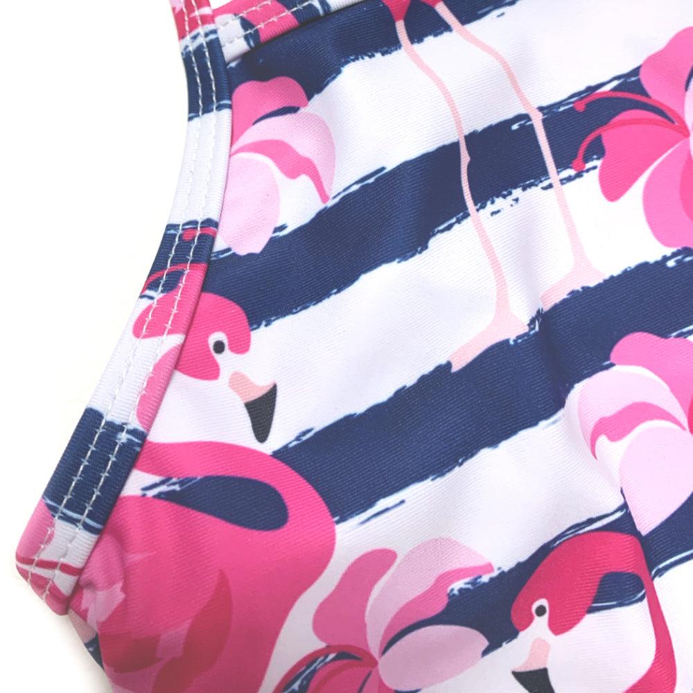 Little Girls One Piece Swimwear Kids Swimming Flamingo Beach Wear Swimsuit