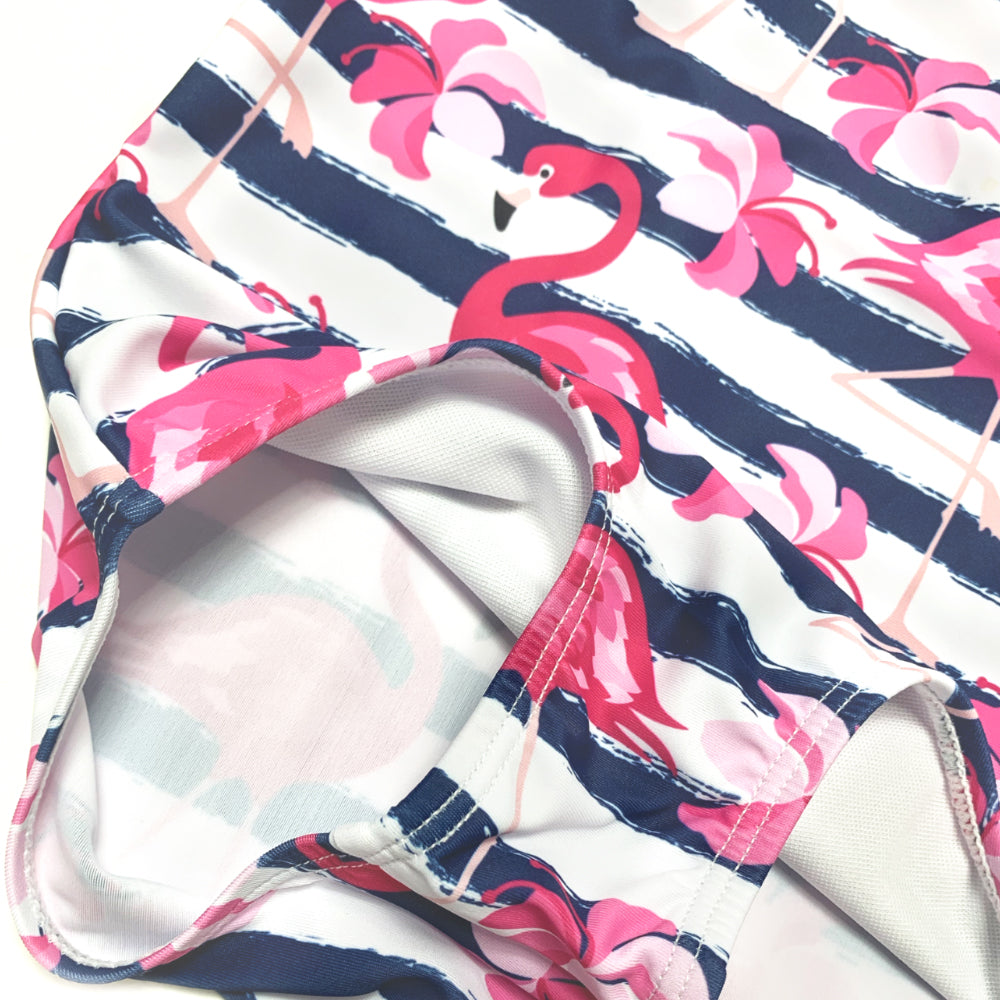 Little Girls One Piece Swimwear Kids Swimming Flamingo Beach Wear Swimsuit