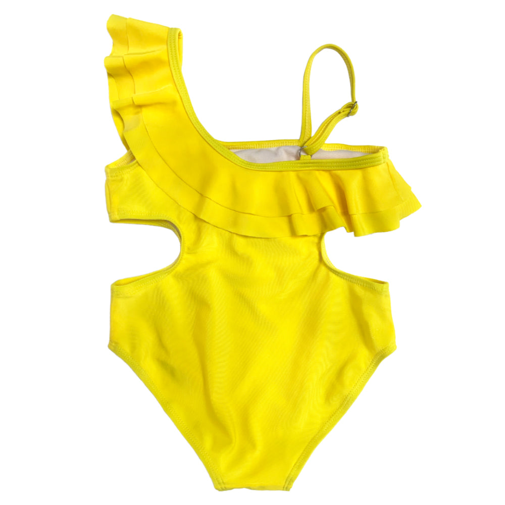 Girls Two Pieces SwimWear With Cover Up Kids Floral Swim Suit Yellow Sunflower Beach Wear