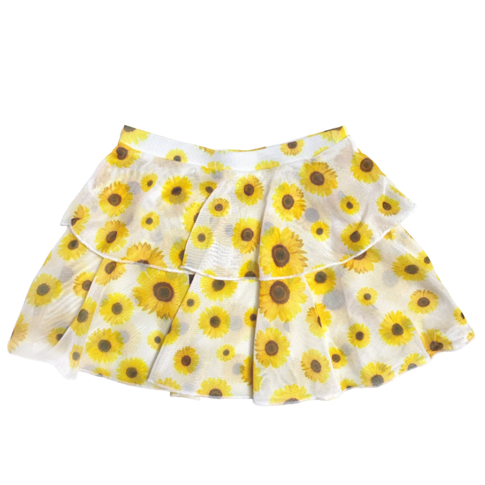 Girls Two Pieces SwimWear With Cover Up Kids Floral Swim Suit Yellow Sunflower Beach Wear