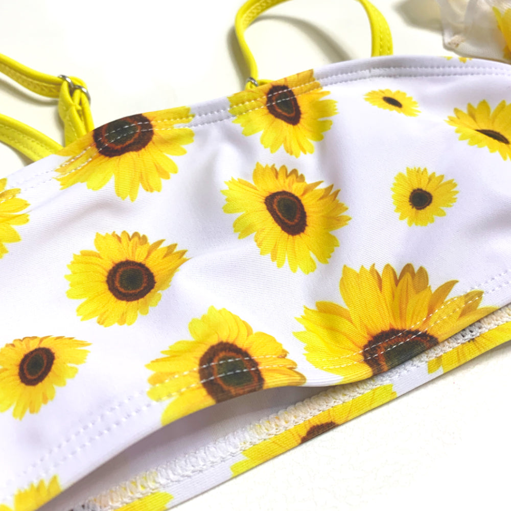 Three Pieces Swimwear Bikini Set With Cover Up Kids Swimming Suit
