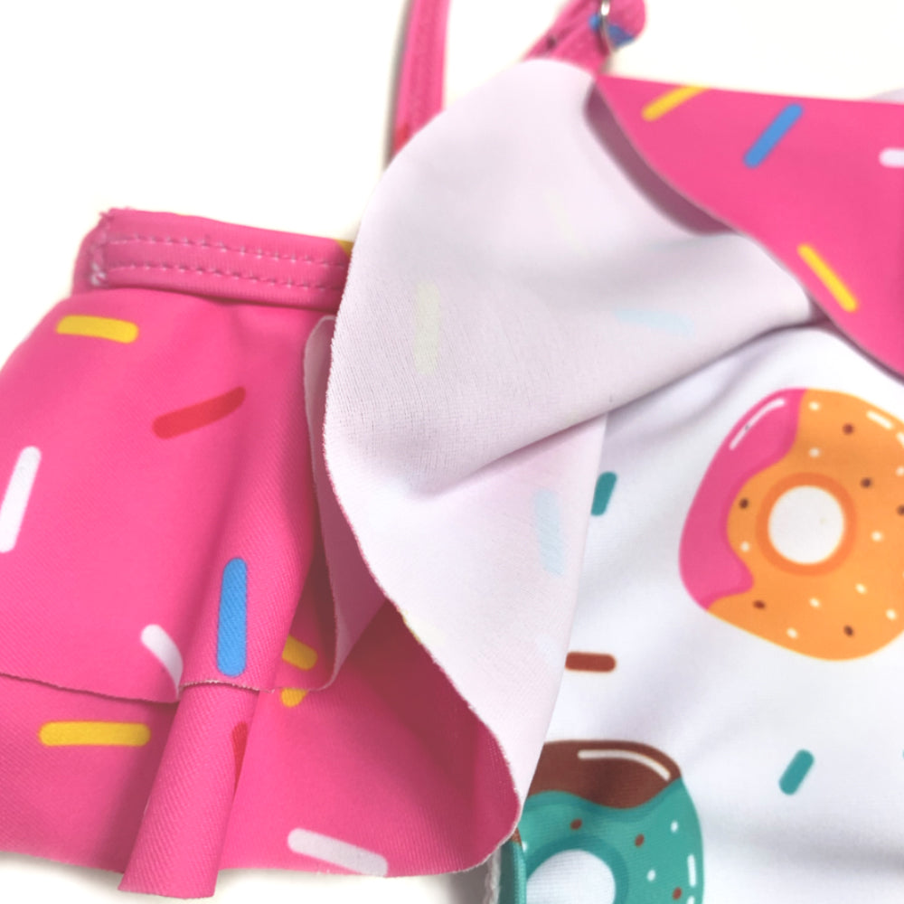 Girls One Piece Swimsuit Kids Swimming Wear Drop Shoulder Swimsuit