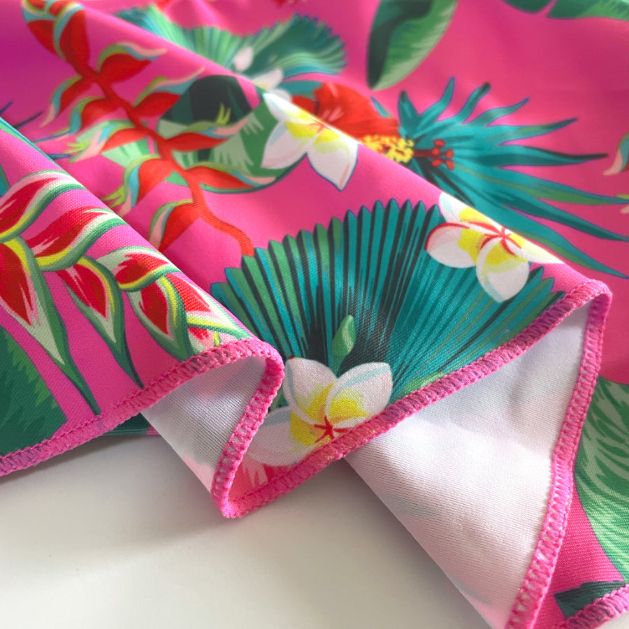 Two pieces flower printing swimsuits for girl