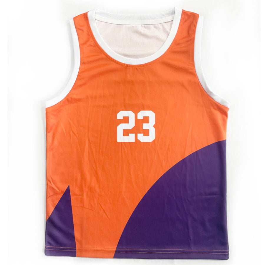 Fashion boys basketball suit orange sports suits for kids
