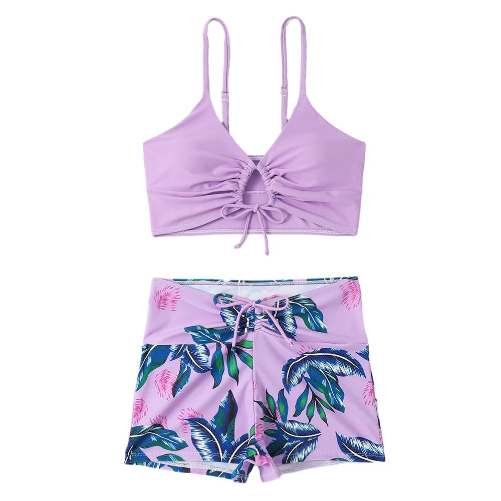 2 Pieces Women Bikini Set Sexy V-Neck Swimwear