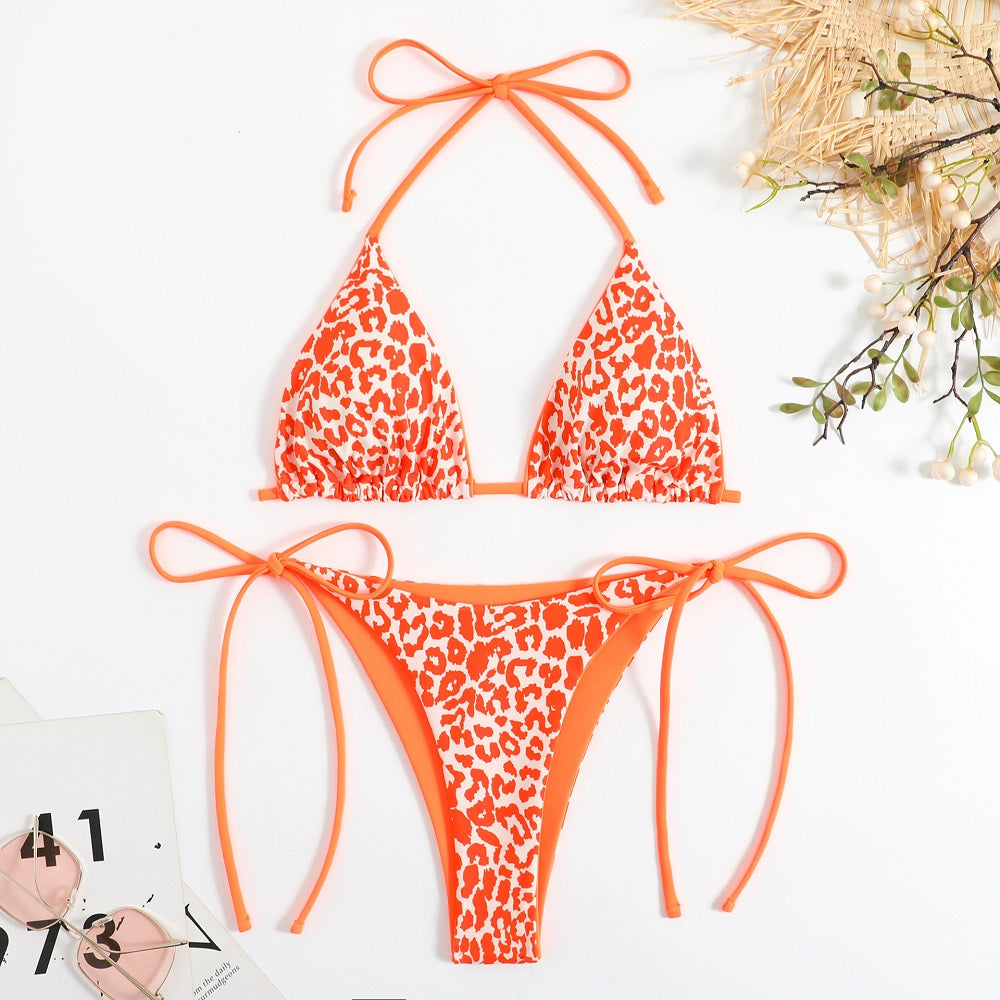 2 Pieces Sexy Bikini Set Leopard Print Swimwear For Women