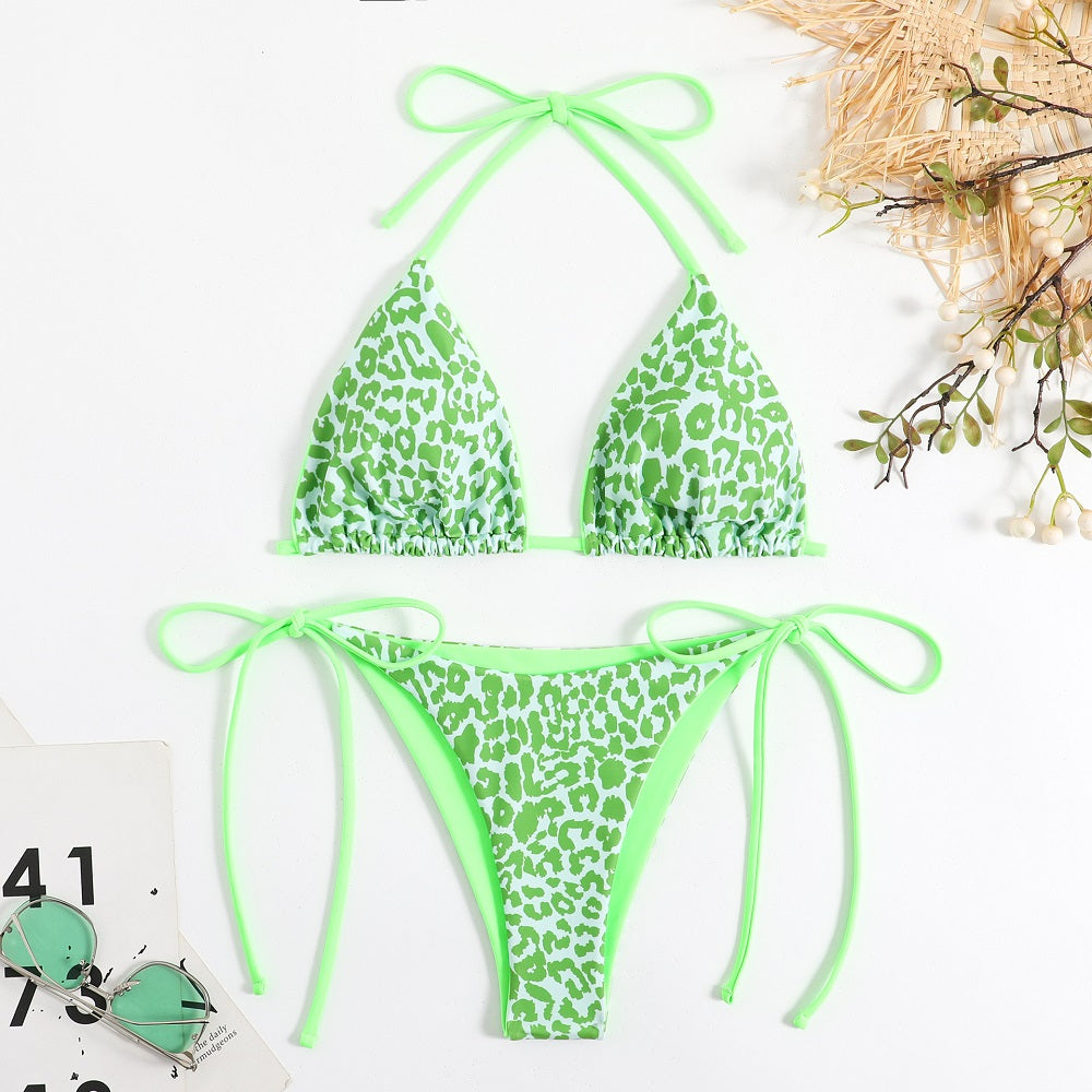 2 Pieces Sexy Bikini Set Leopard Print Swimwear For Women
