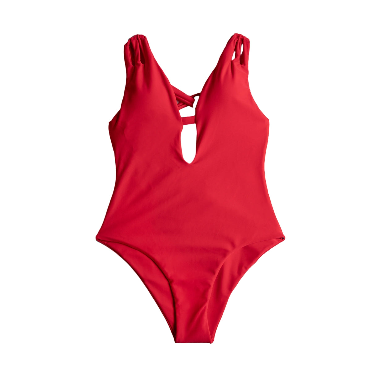2023 New Biquini Ladies Backless Solid Color One Piece Swimsuit