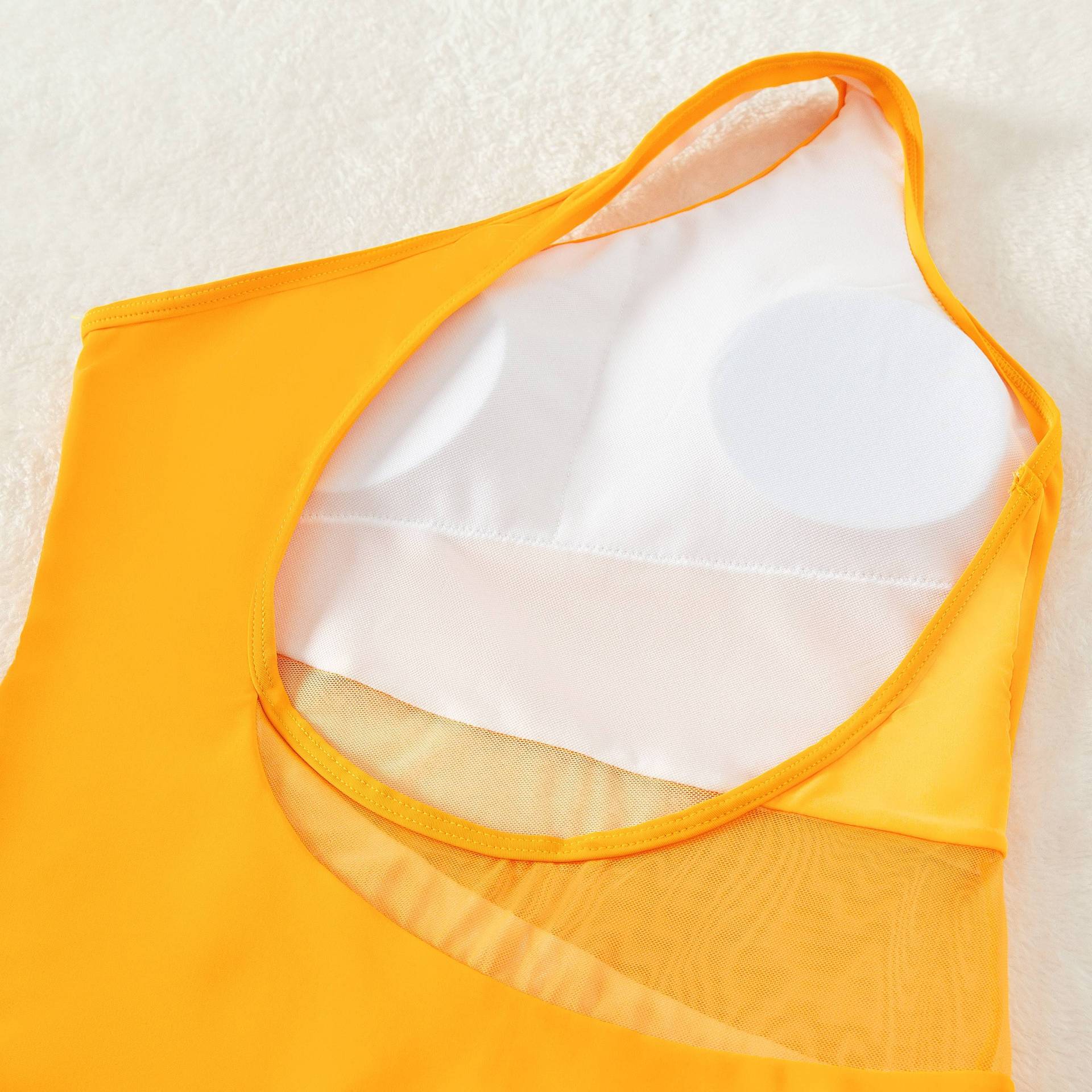 One Shoulder Splice Hollow Mesh Sand Beach Bikini