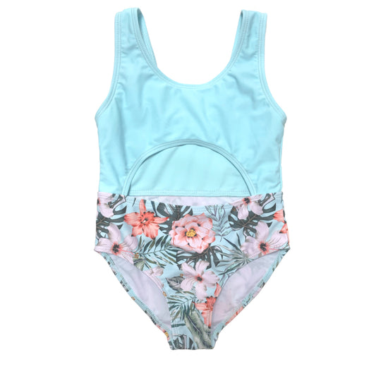 2023 Girls One Piece SwimWear Kids Swimming Colourblock Beach Wear Swimsuit
