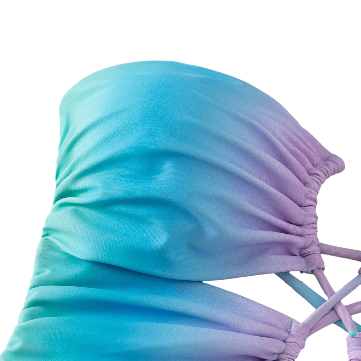 Tape-up swimsuit with gradient color