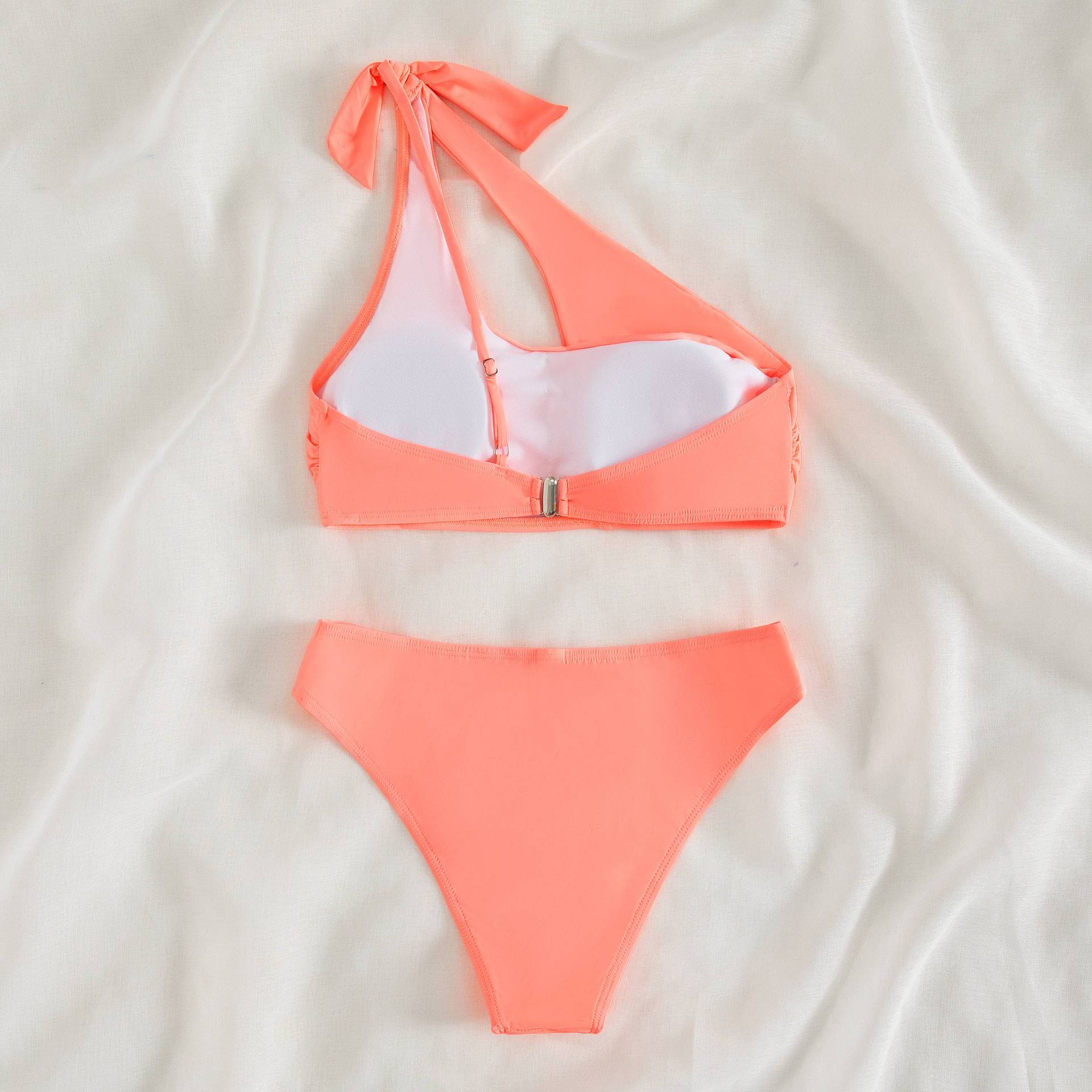 One Shoulder Solid Brazilian Bikini