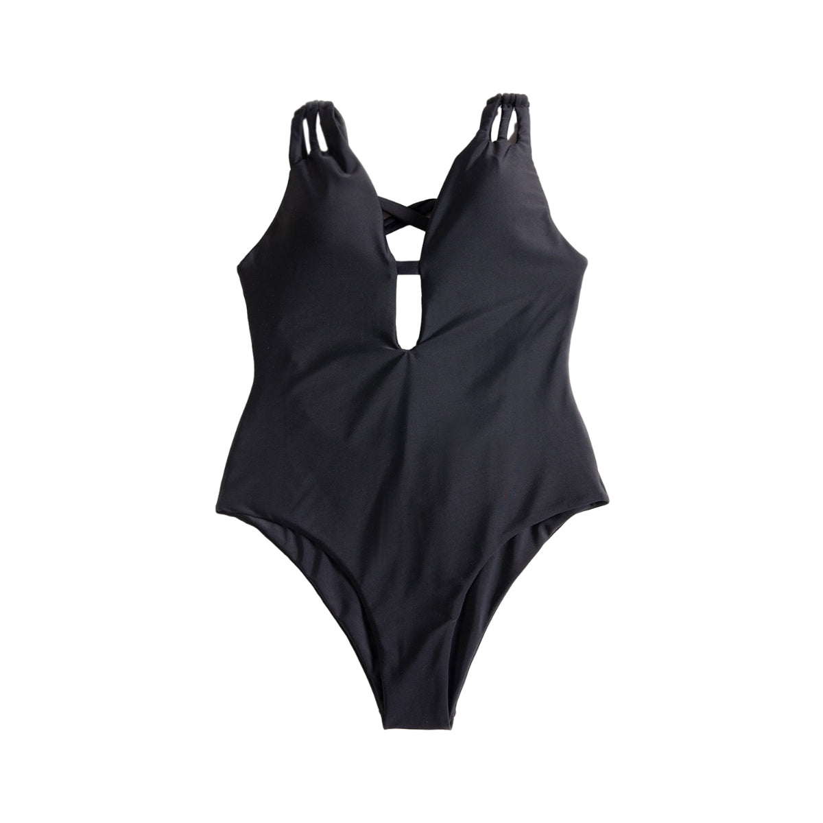 2023 New Biquini Ladies Backless Solid Color One Piece Swimsuit