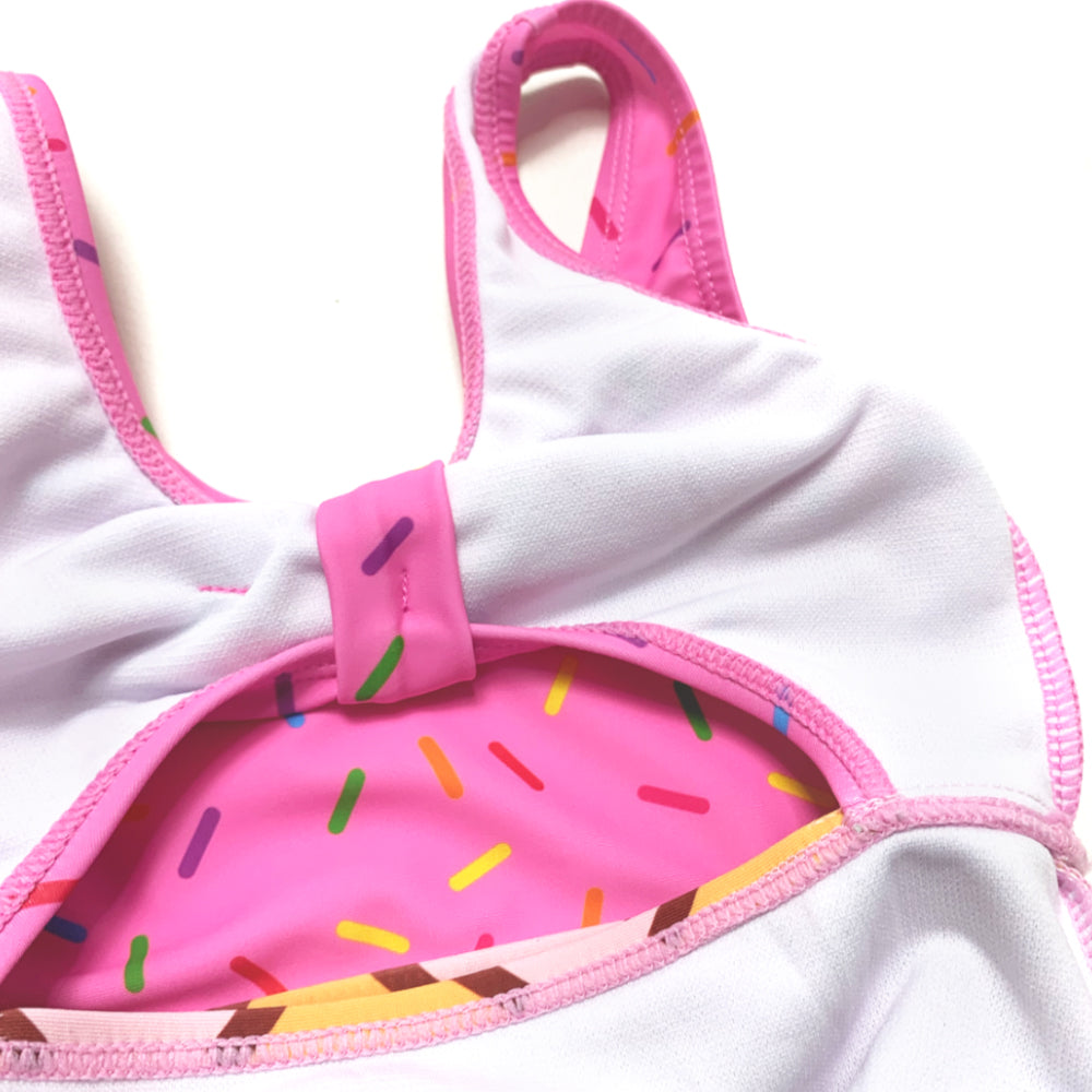 2023 Girls One Piece Swimwear Girls Pink Swimsuit With Hair Band