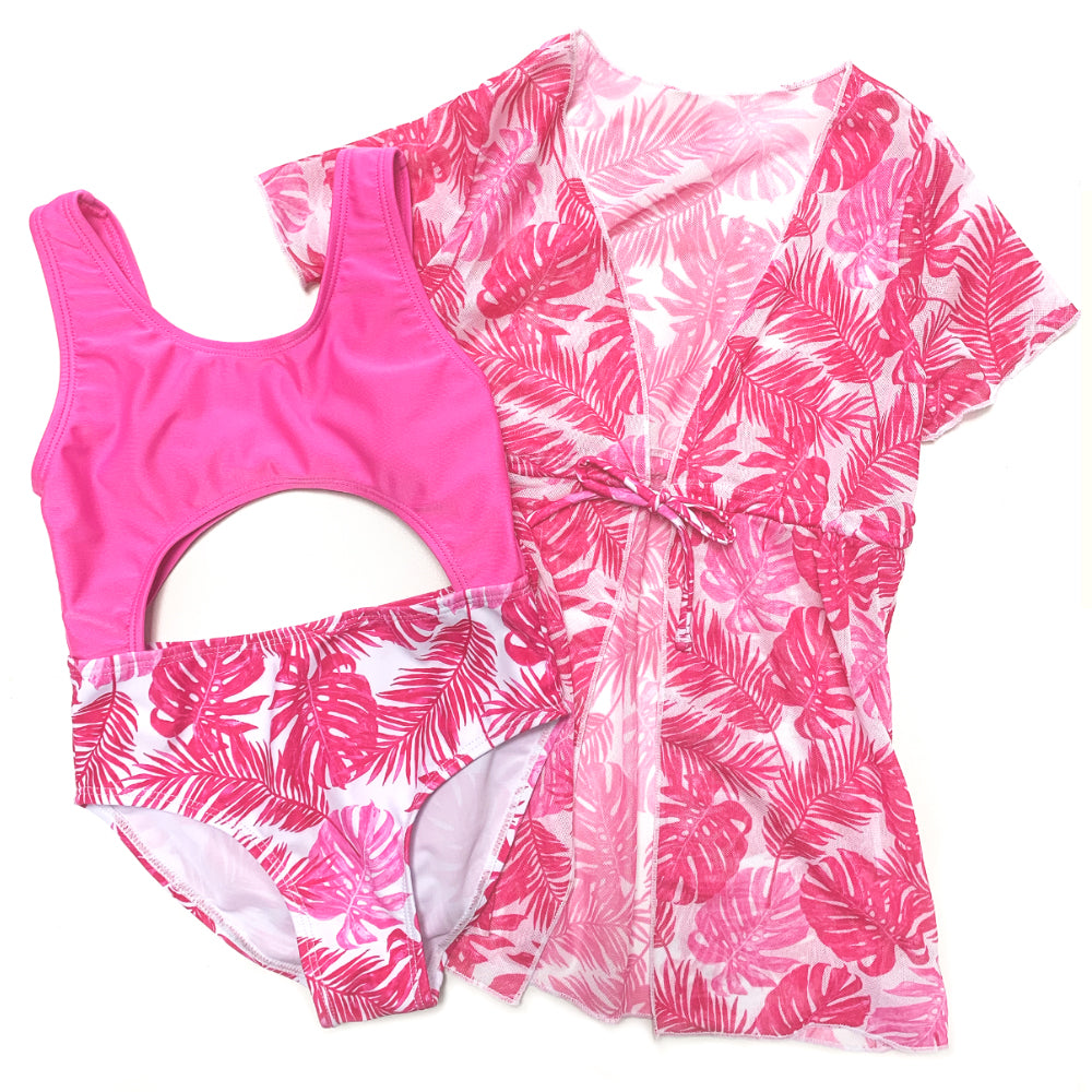 Girls Three Pieces SwimWear Bikini Set With Cover Up Kids Swimming Suit Beach Wear for summer