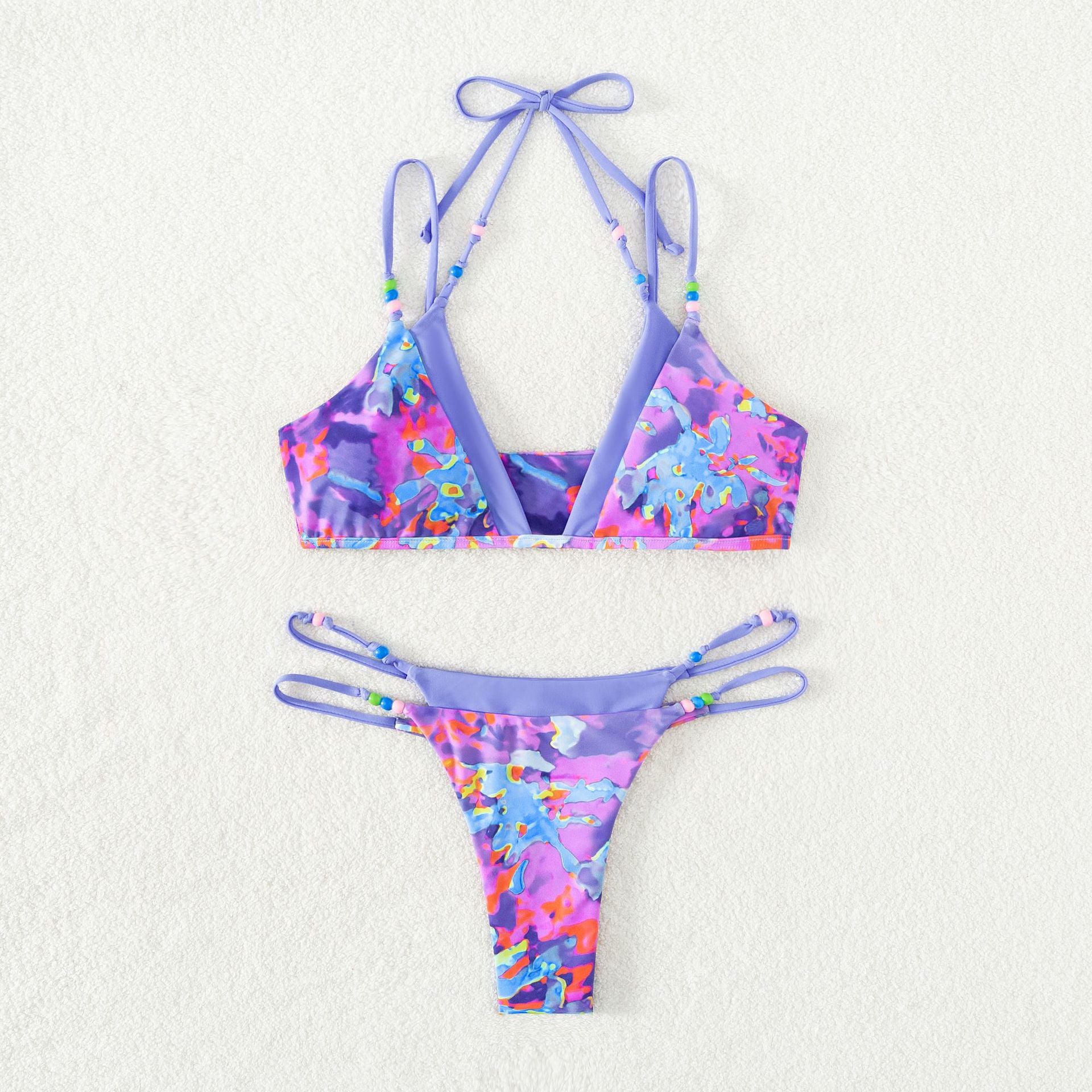 2 Piece Patchwork Color Contrast Bikini