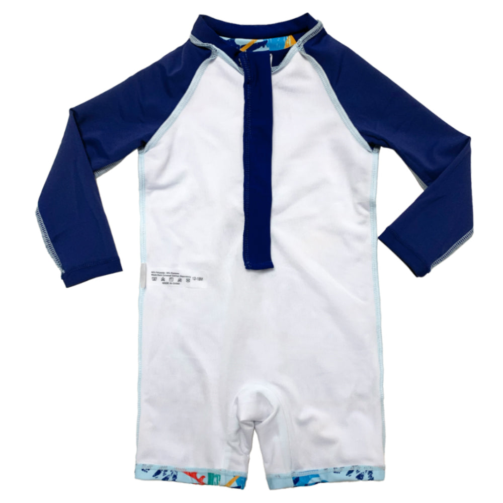 Boys One Piece Swim Wear Custom Kids Swimming Long Sleeve Rash Vest Surf Wear Swimwear With Zipper