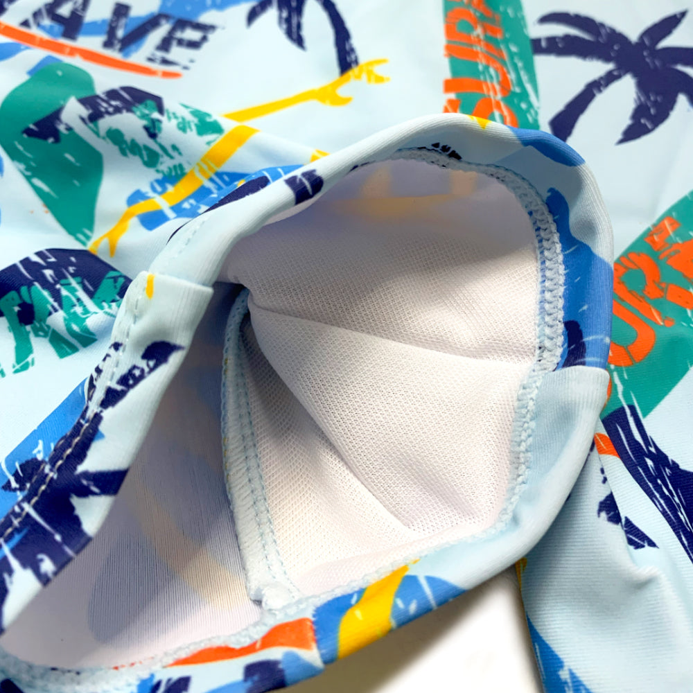 Boys One Piece Swim Wear Custom Kids Swimming Long Sleeve Rash Vest Surf Wear Swimwear With Zipper