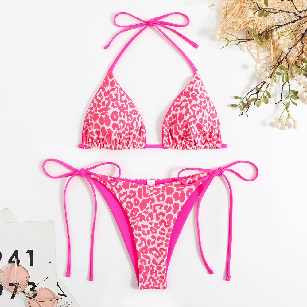 2 Pieces Sexy Bikini Set Leopard Print Swimwear For Women