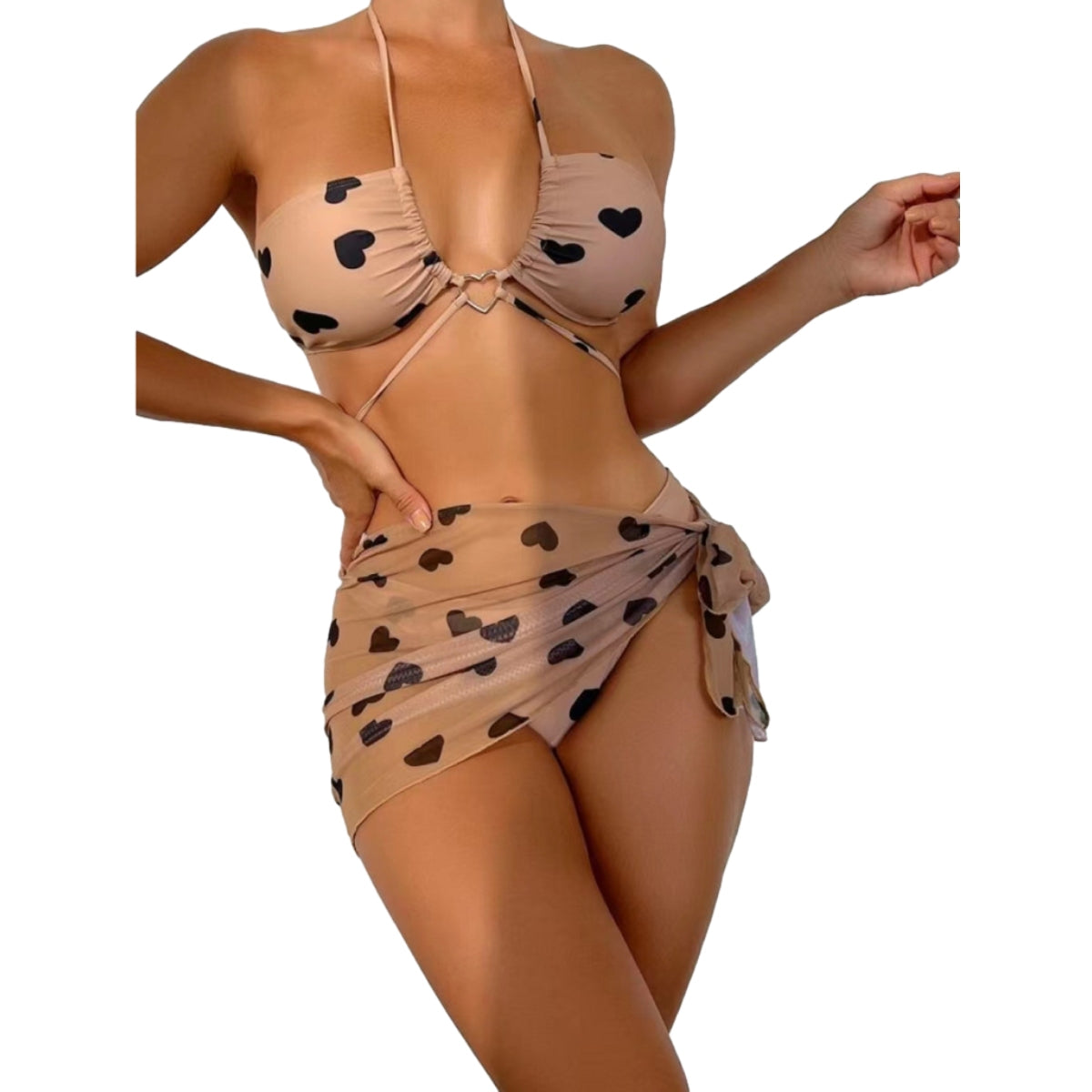 New Three Piece Sexy Micro Bikini With Sheer Mesh Skirt