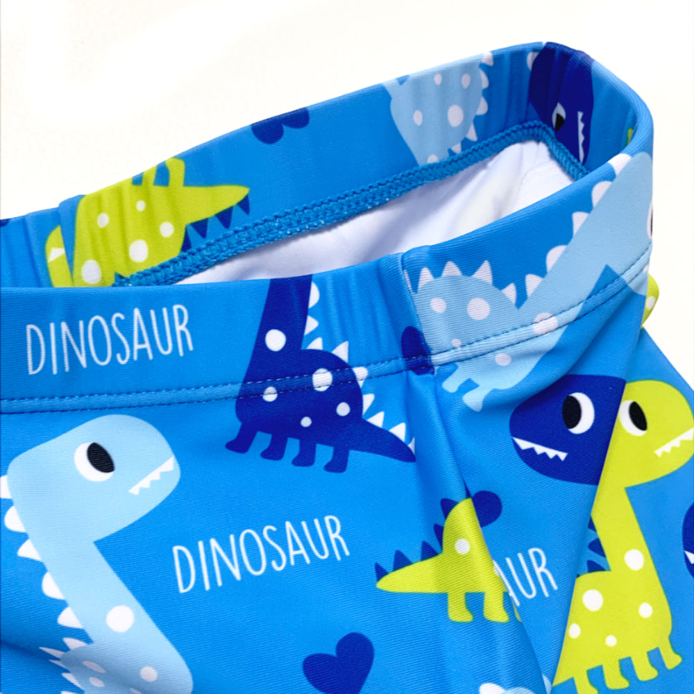 Boys Swim Wear Custom Kids Cartoon Swimming Short Sleeve Rash Vest Three Piece Set of Beach Wear Swimwear