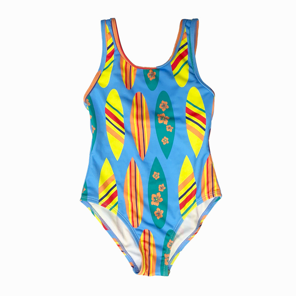 Girls cute swimwear one piece swimsuit blue beach wear for holiday