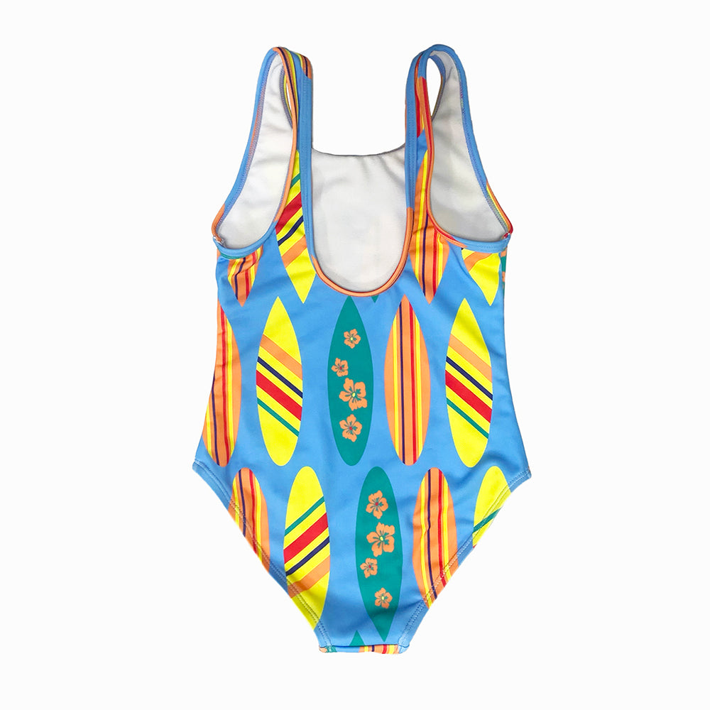 Girls cute swimwear one piece swimsuit blue beach wear for holiday