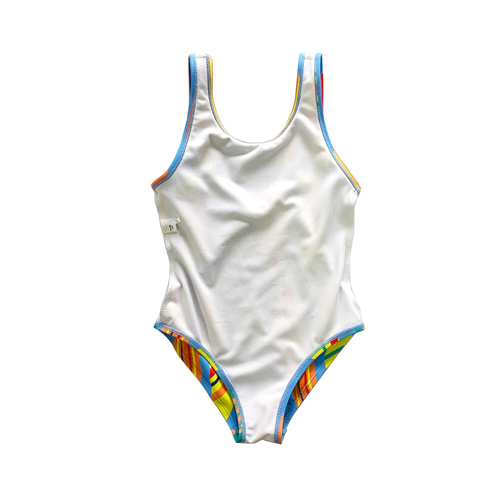 Girls cute swimwear one piece swimsuit blue beach wear for holiday