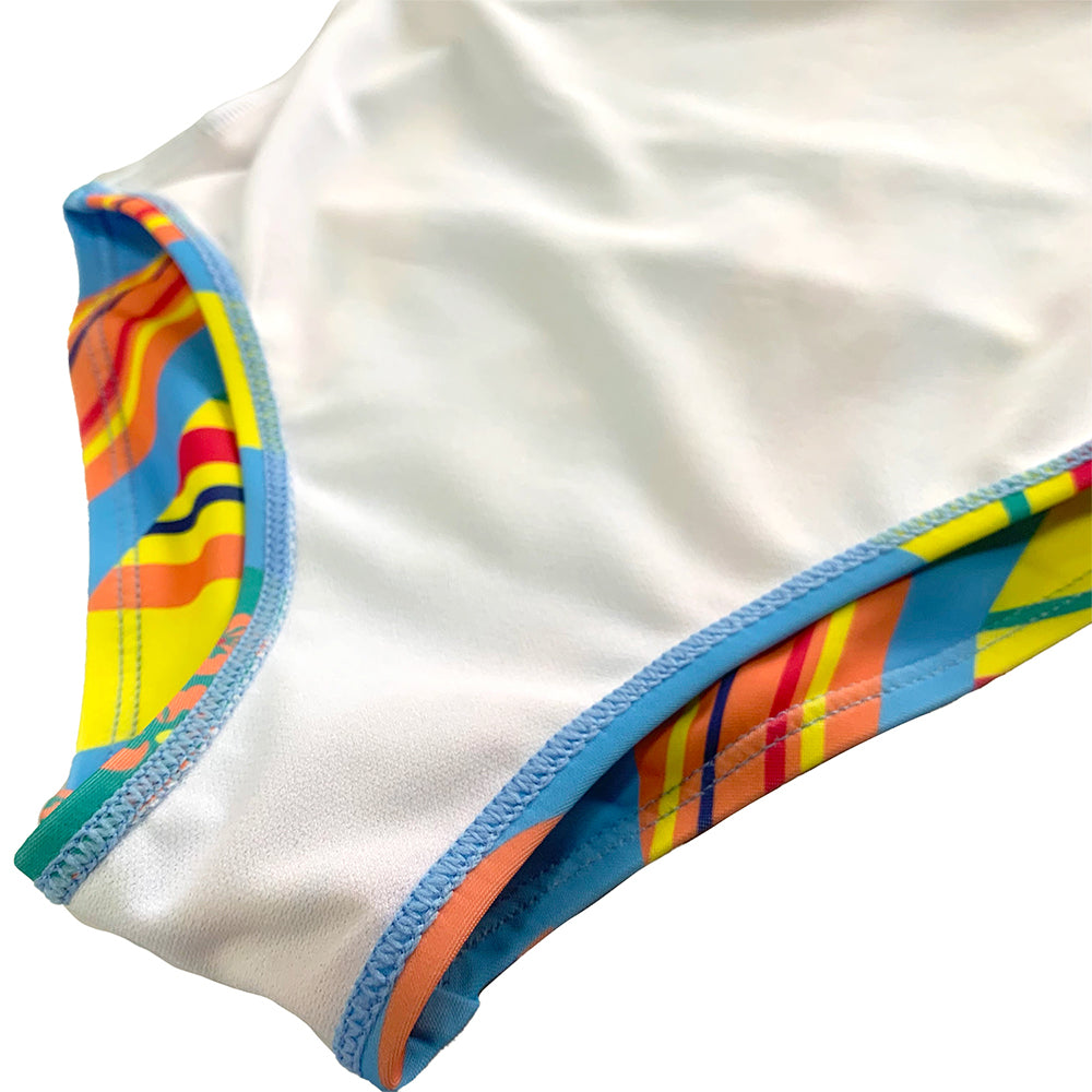 Girls cute swimwear one piece swimsuit blue beach wear for holiday
