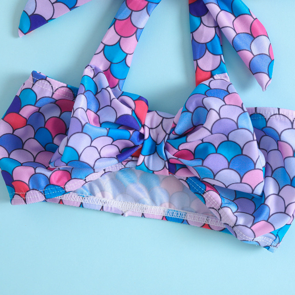 Two pieces lovely print children's swimwear