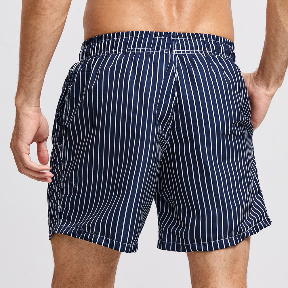 Mens Stripe Plus Size Swim Trunk