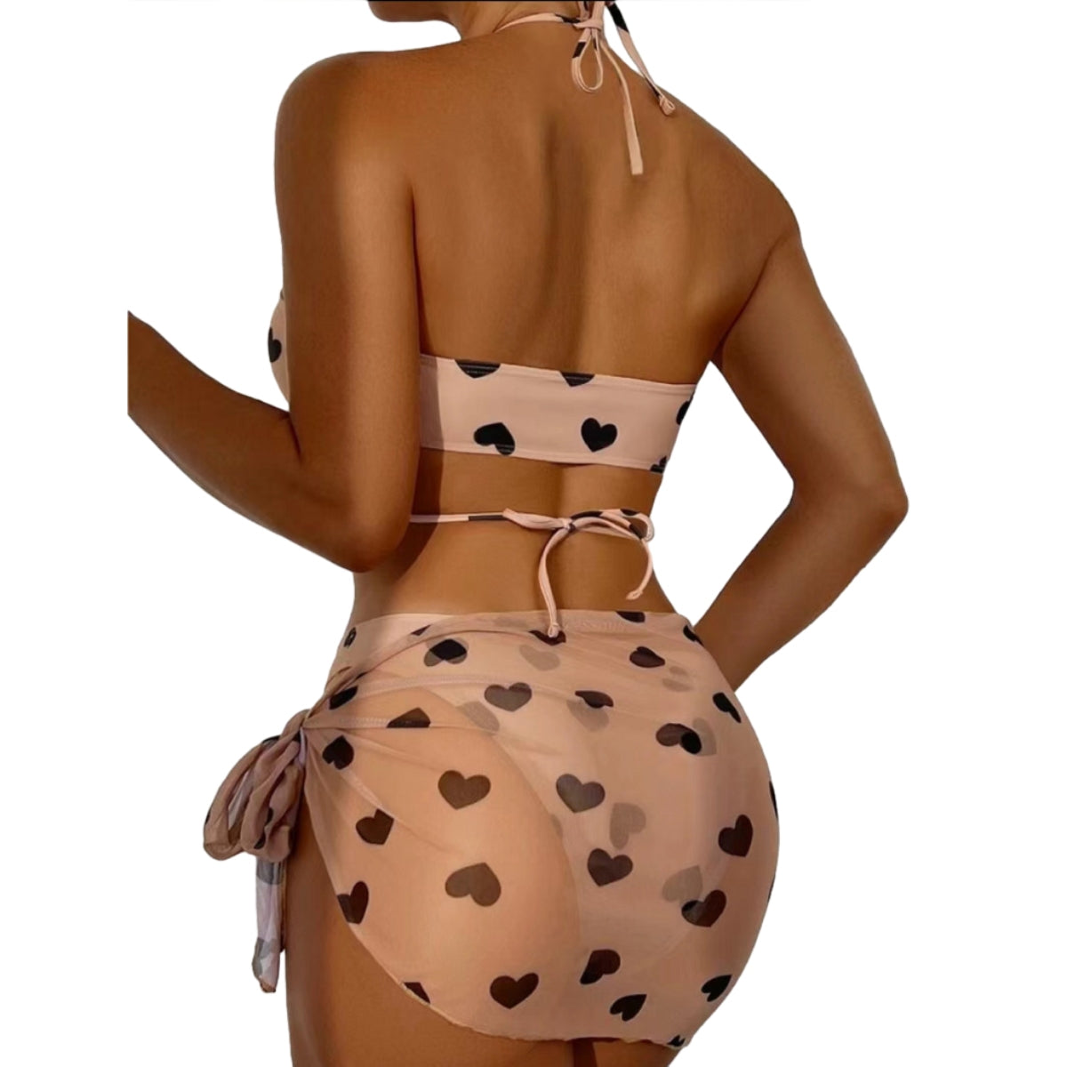 New Three Piece Sexy Micro Bikini With Sheer Mesh Skirt