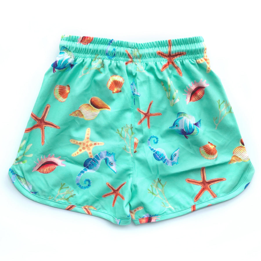 Hot sale girls swim trunk beach shorts for summer holiday with pocket