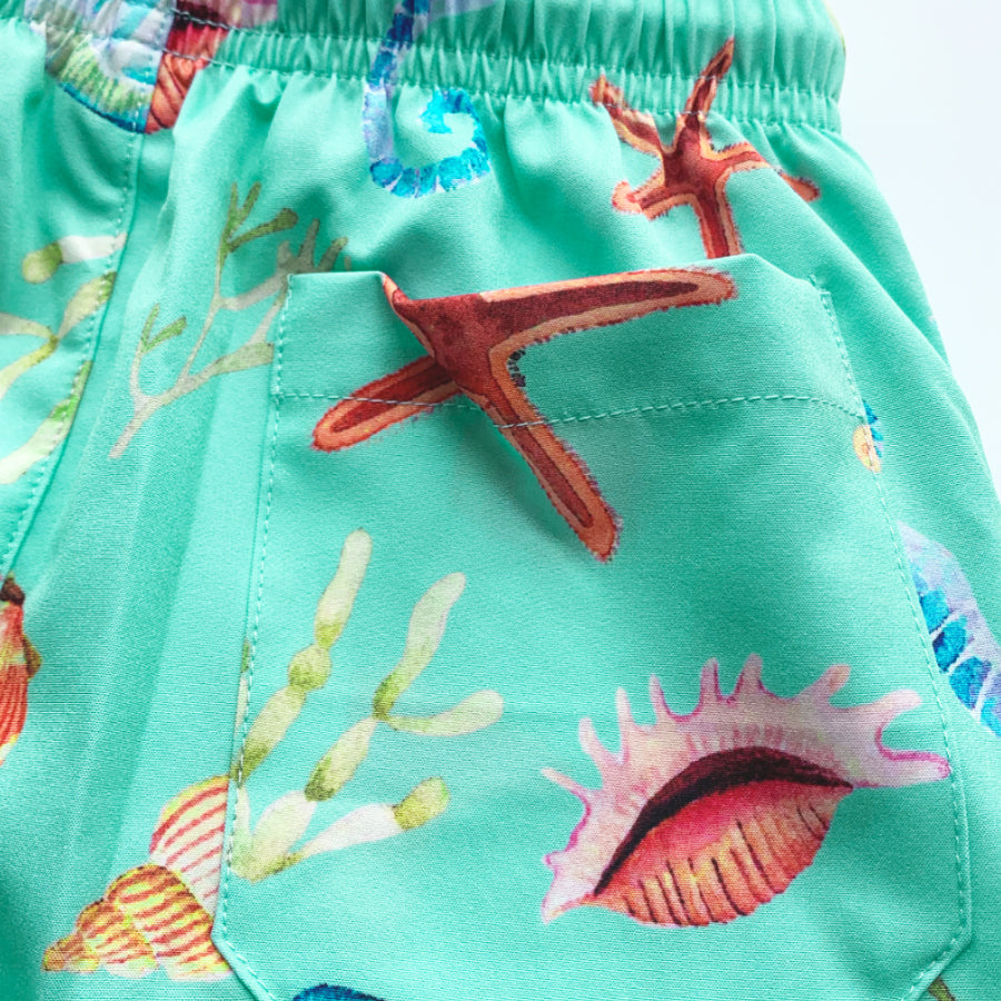 Hot sale Boys swim trunk beach shorts for summer holiday with pocket