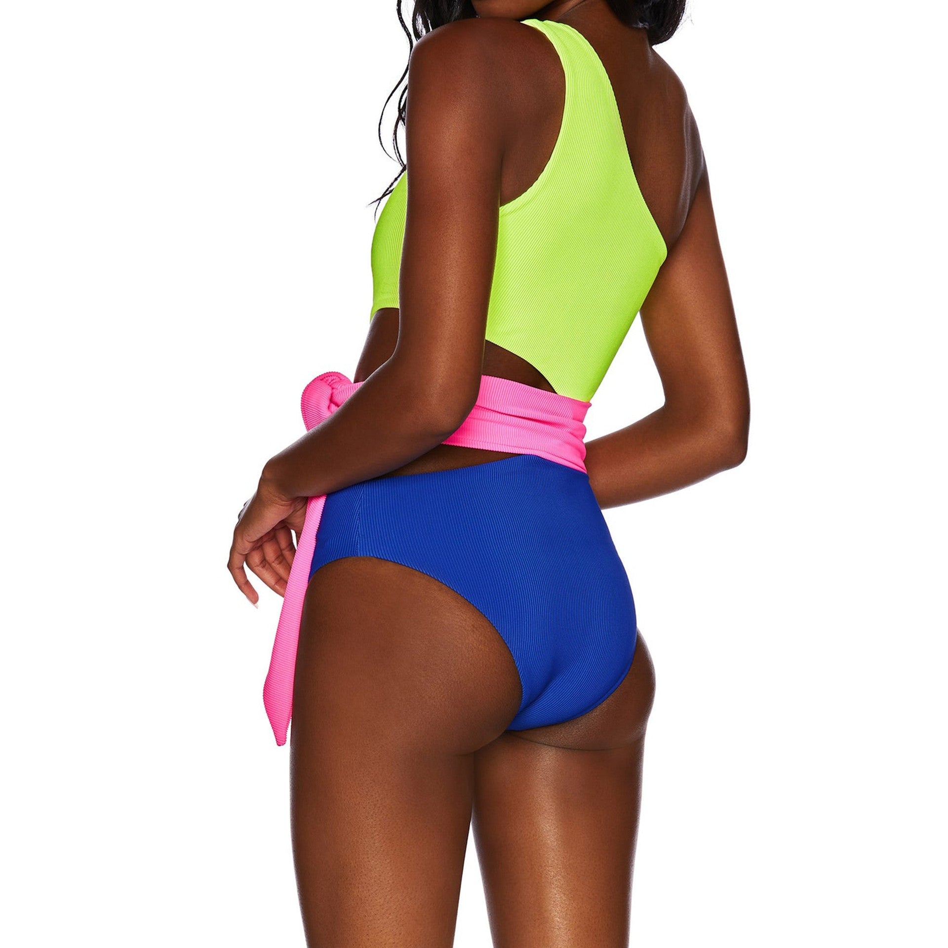 Sexy Patchwork Swimwear Women Hollow Out Swimsuit Bathing Suit