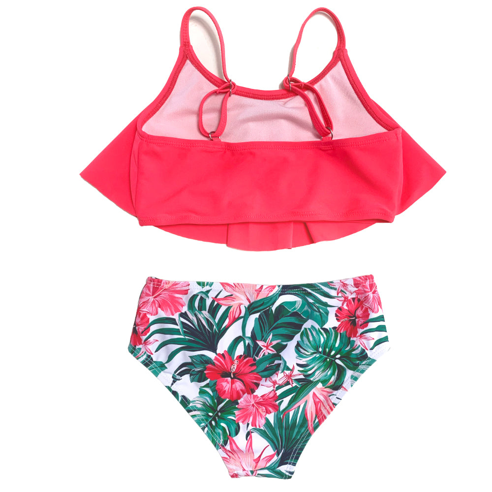 Girls Two Pieces SwimWear Kids Floral Swimming Beach Wear Girls Kids Swim Suit