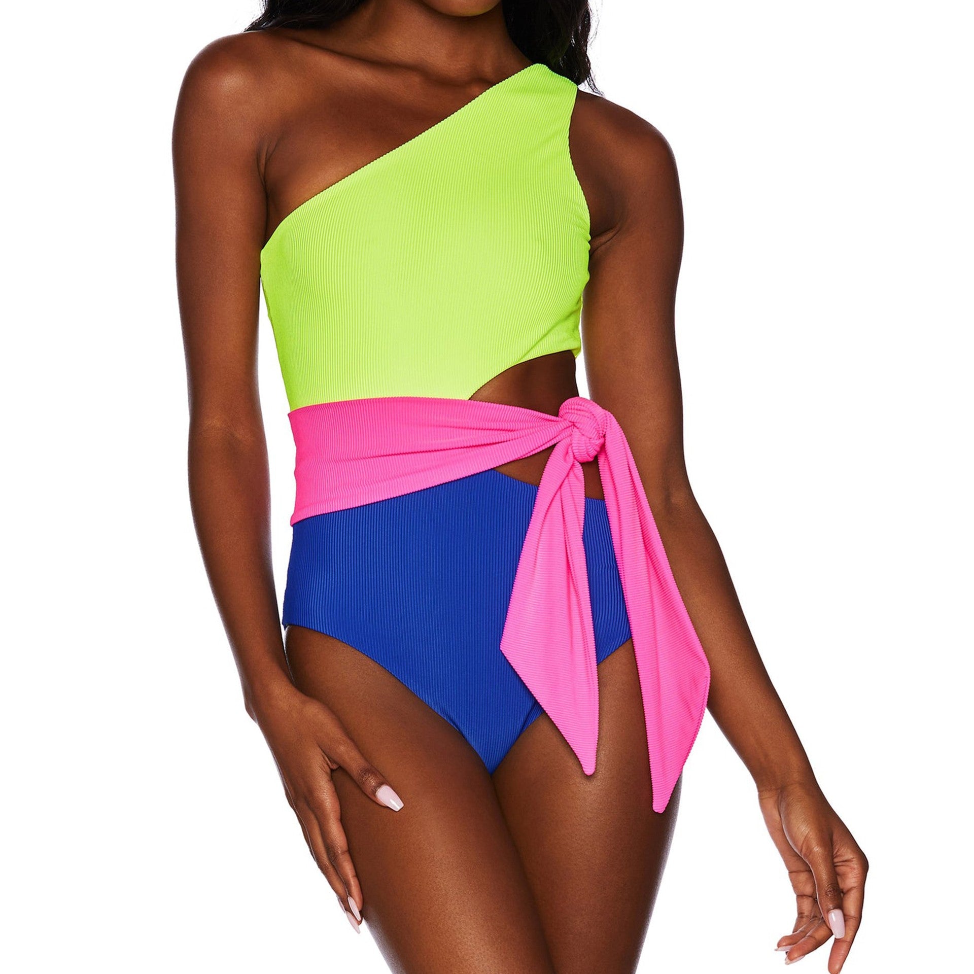 Sexy Patchwork Swimwear Women Hollow Out Swimsuit Bathing Suit