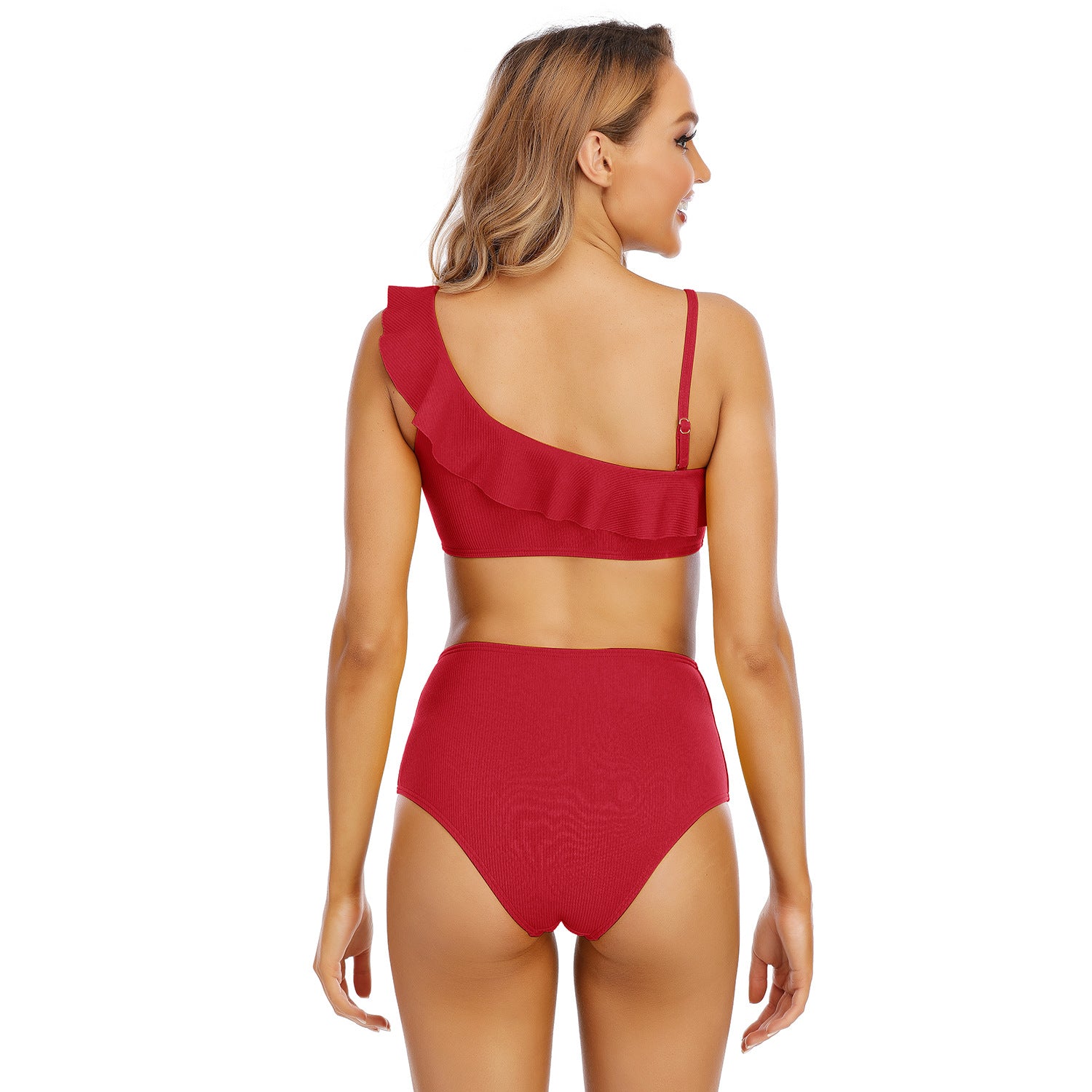 Two Piece High Waist Ruffle Bathing Swimwear