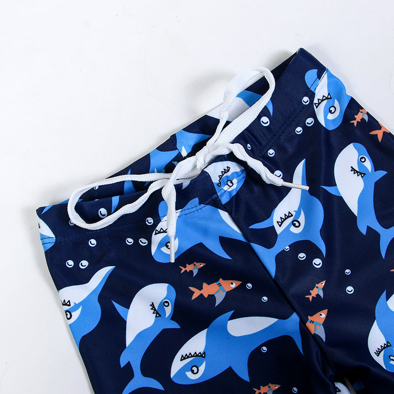 3Pc Cute Cartoon Shark Boys Swimwear Bathing Suit Set