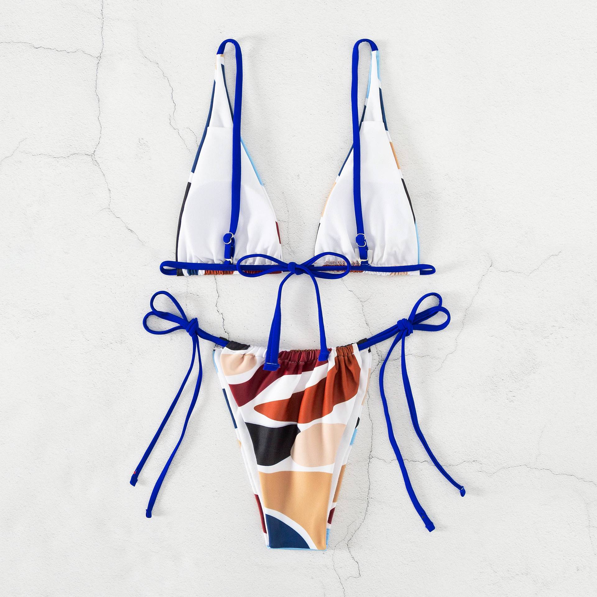Two Piece Sexy String Triangle Print Bikini Swimwear