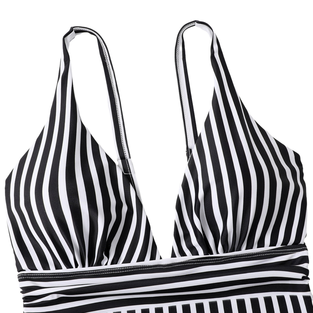 Women One Piece Swimwear Sexy V Neck Striped Women Swimsuit