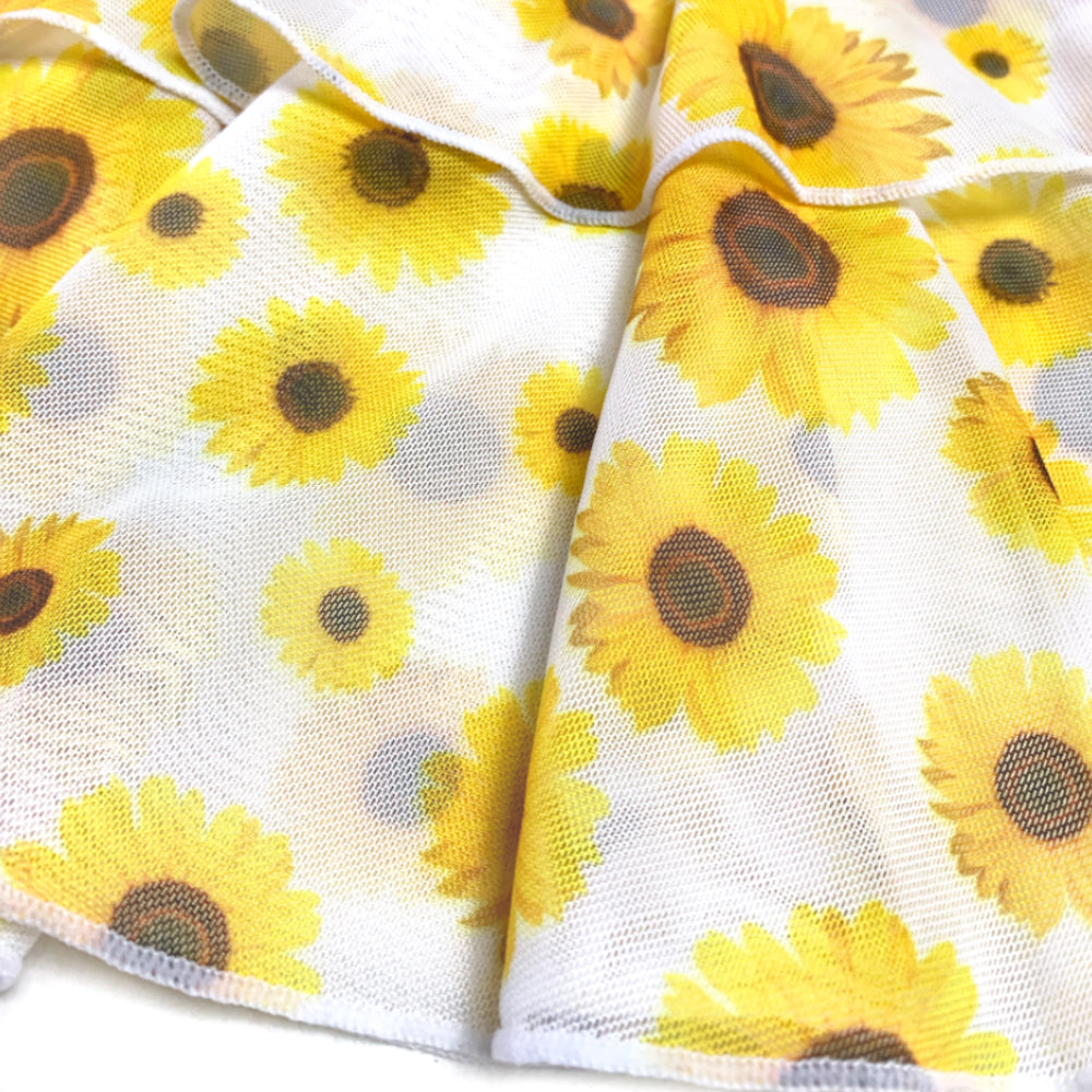 Girls Two Pieces SwimWear With Cover Up Kids Floral Swim Suit Yellow Sunflower Beach Wear