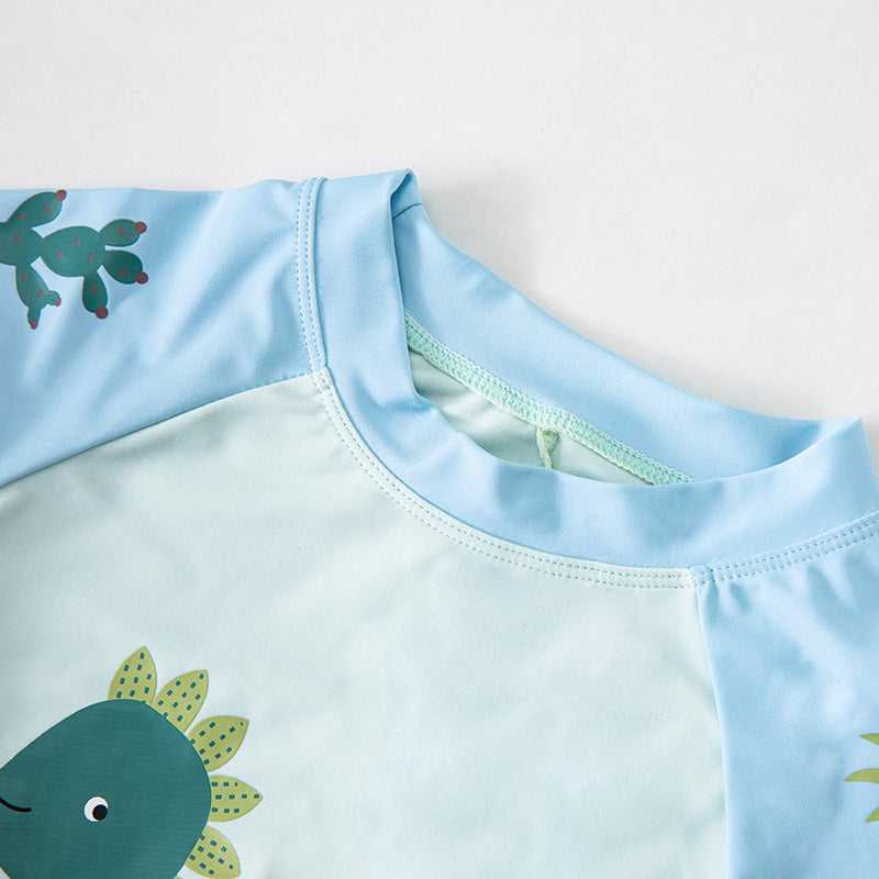 3Pc Cartoon Dinosaur Boys Swimwear Bathing Suit Set