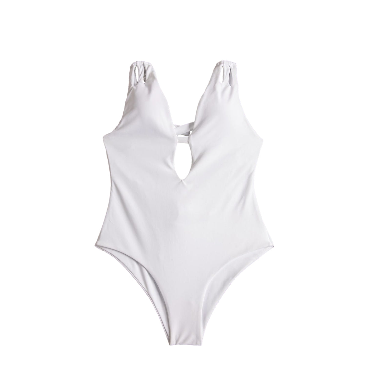 2023 New Biquini Ladies Backless Solid Color One Piece Swimsuit
