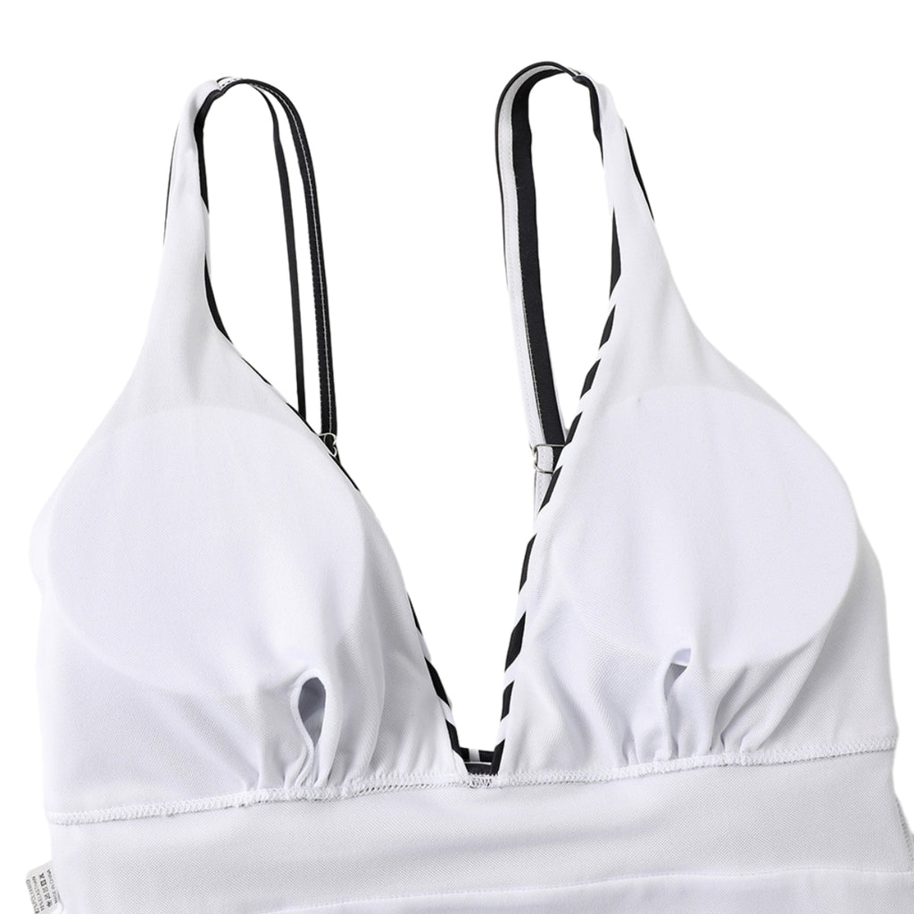Women One Piece Swimwear Sexy V Neck Striped Women Swimsuit