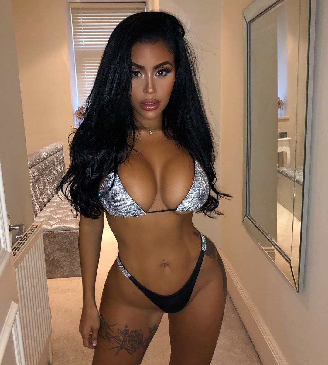 2 pieces sexy sequin diamond Bikini Set patch bandage swimsuit
