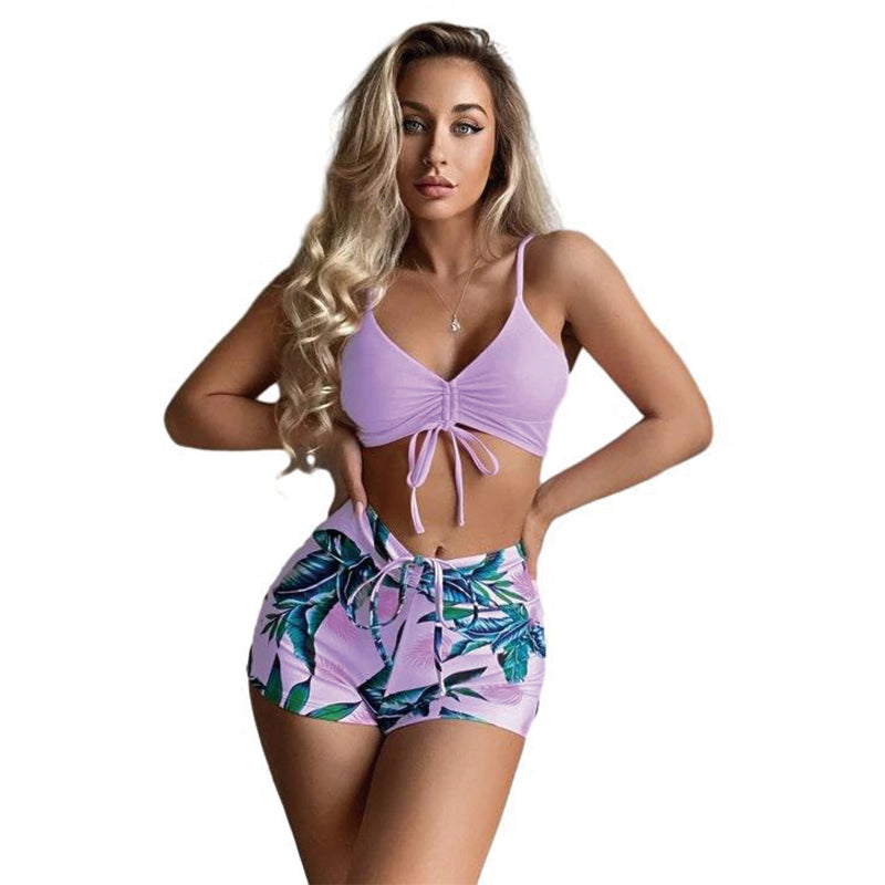2 Pieces Women Bikini Set Sexy V-Neck Swimwear