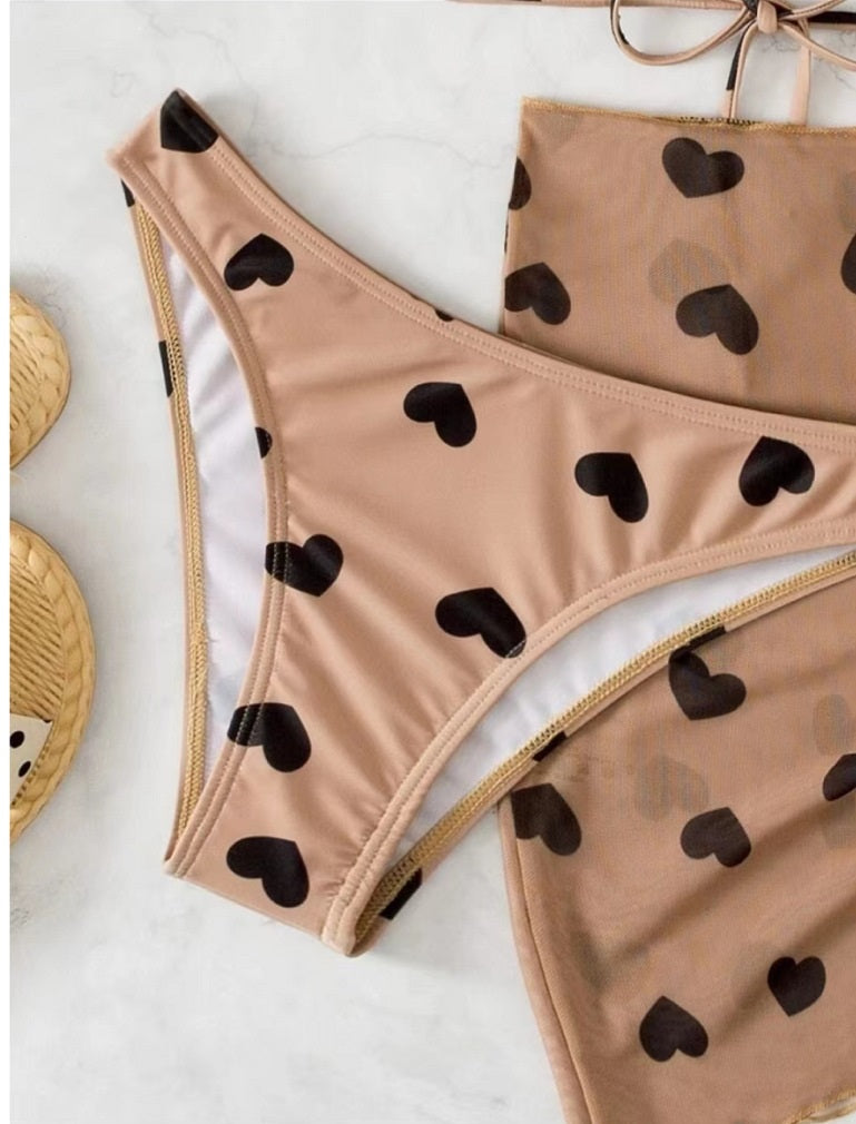 New Three Piece Sexy Micro Bikini With Sheer Mesh Skirt