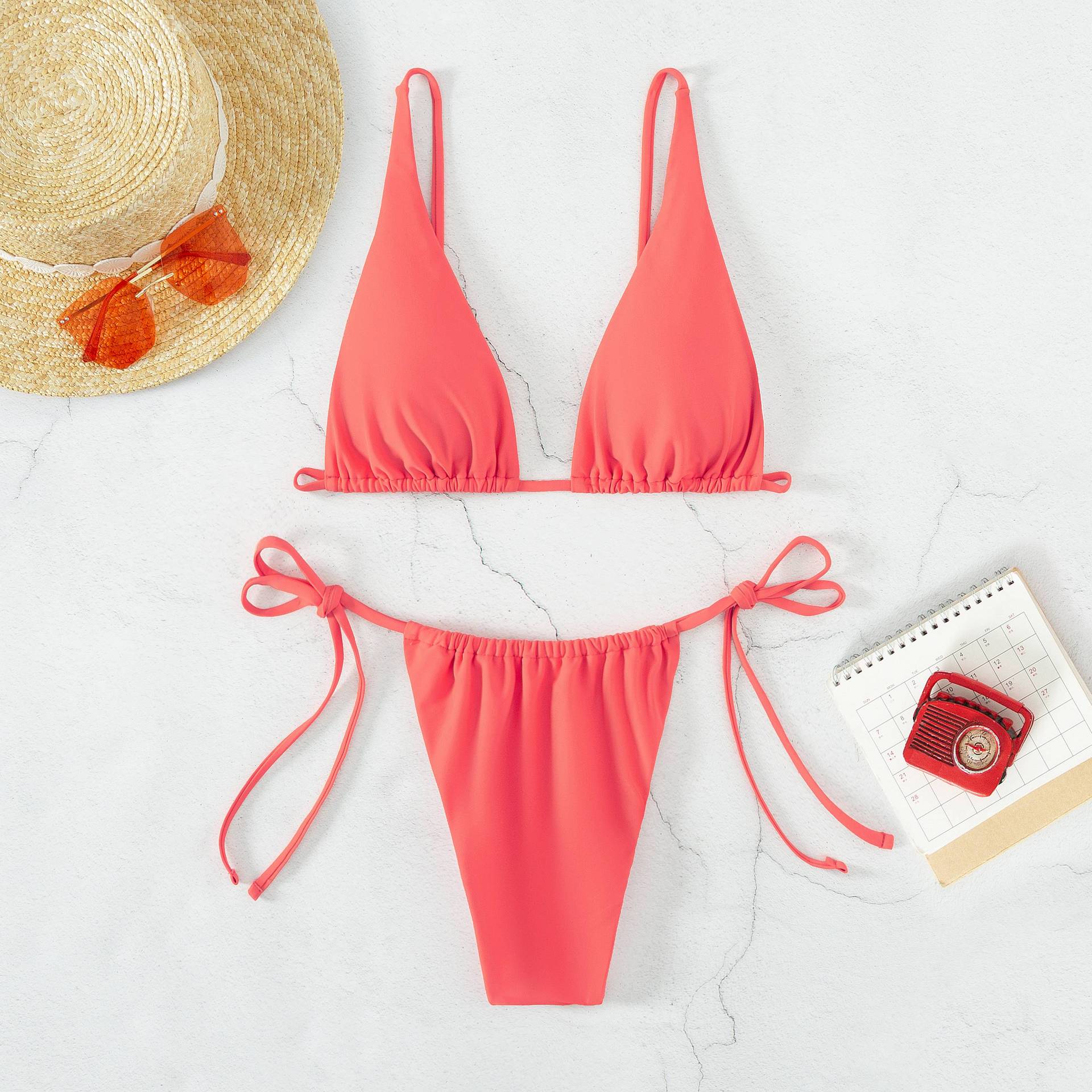 Two Piece Sexy String Triangle Print Bikini Swimwear